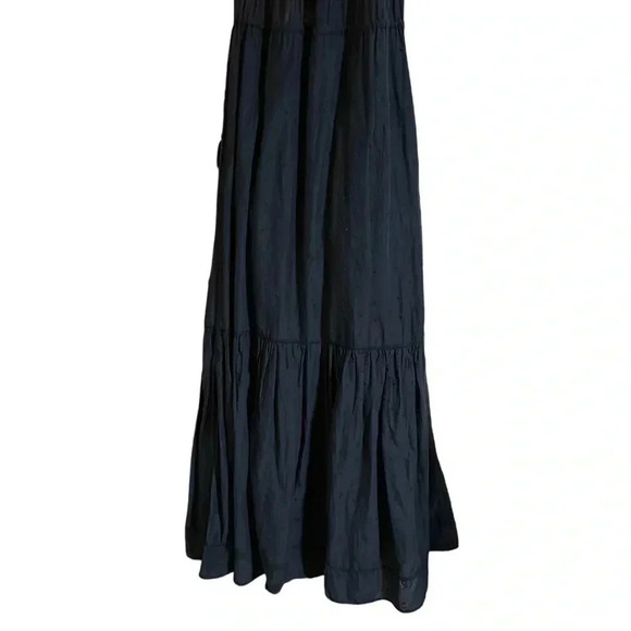 Ulla Johnson Barney’s Navy Blue Off the Shoulder Smocked Eyelet Maxi Dress Sz 0 - Picture 7 of 11